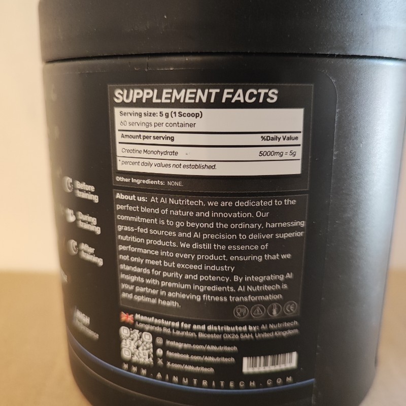 کراتین مونوهیدرات میکرونایز 300 گرمی AI Nutritech