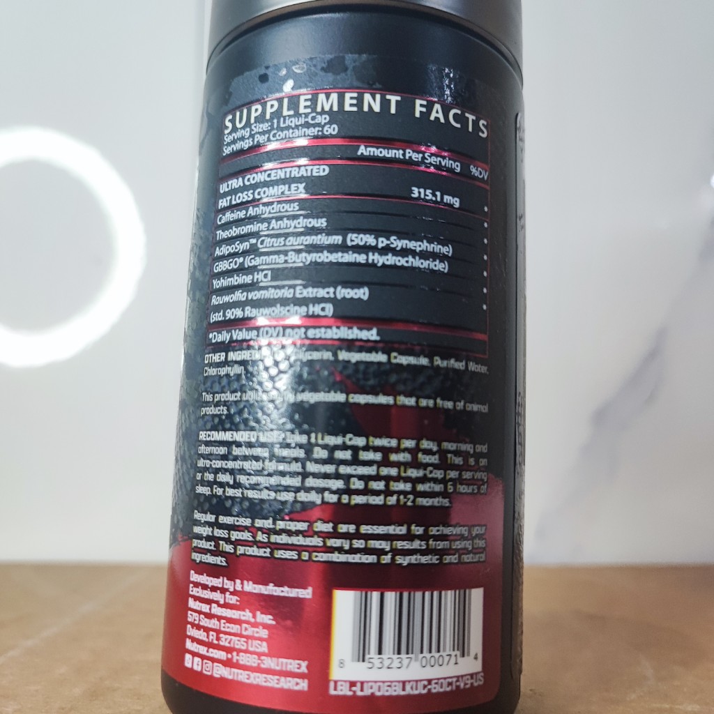لیپوسیکس بلک 60 عددی ناترکس NUTREX