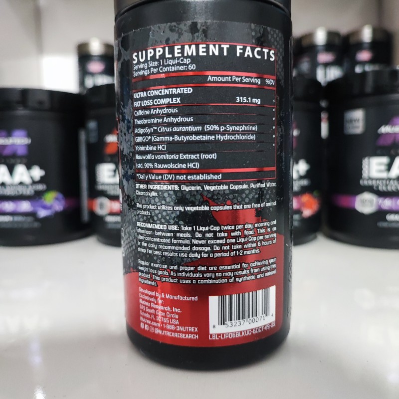 لیپوسیکس بلک 60 عددی ناترکس NUTREX